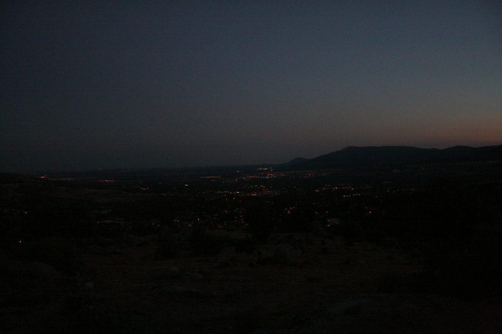 Crepúsculo al anochecer desde la sierra de Madrid